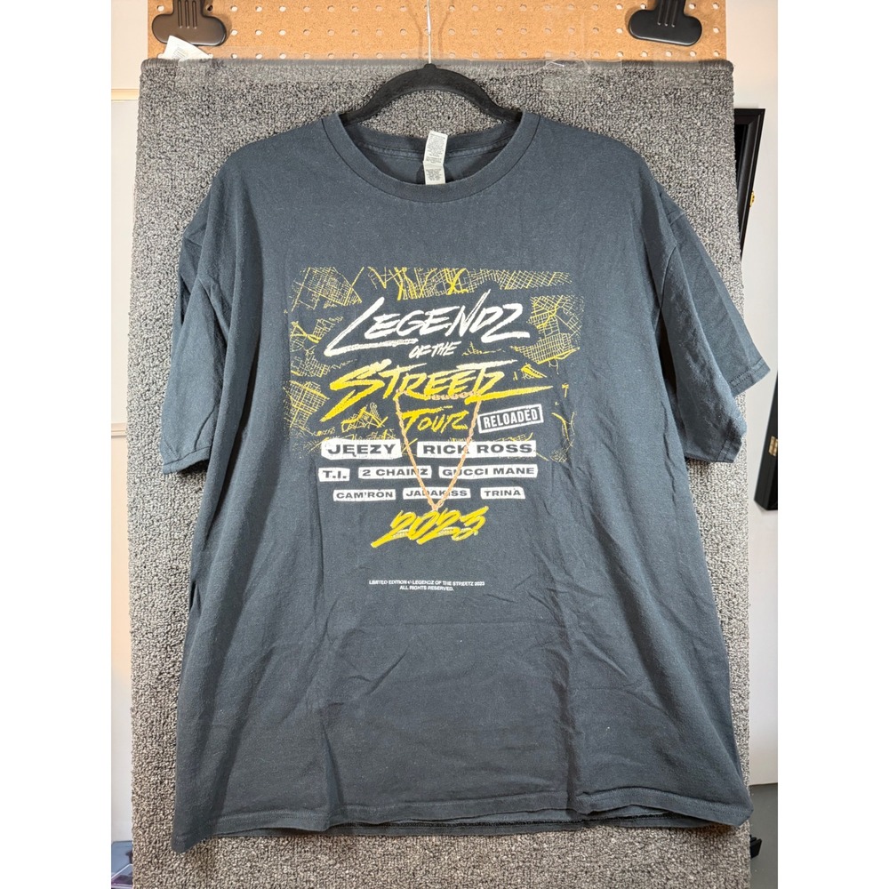 Gildan Legendz of the Streetz Tour T-Shirt Mens XL Black 2023 Hip Hop Tee